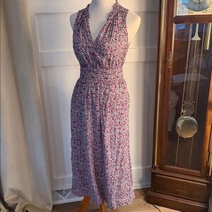 💕 GAP Purple Floral Sleeveless Midi Dress